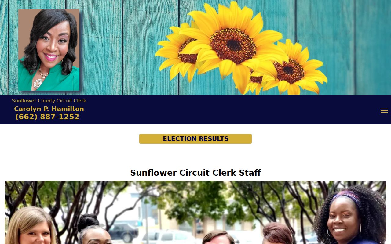 Sunflower County court record request information from the Circuit Clerk website